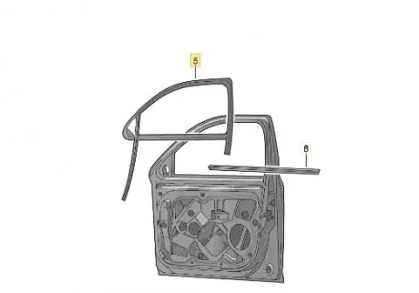 Ущільнювач скла передніх лівих дверей Skoda Octavia A5 VAG 1Z0837431C