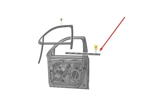 Направляюча паза скла ліва всередині Skoda Octavia A5 VAG 1Z0837479A