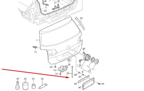 Дренажний шланг задню кришку багажника VAG 510827861A