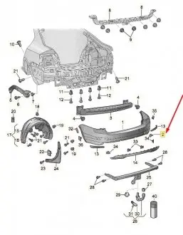 Заглушка в задний бампер Skoda Octavia A7 (2018-) VAG 5E5807441B