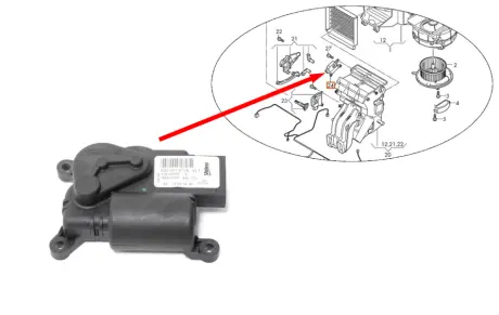 Привод заслонки системы отопления и кондиционирования VAG 5Q0907511A