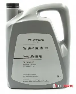 Масло моторное "LongLife III FE 0W-30" (504.00/507.00), 5л VAG GS55545M4