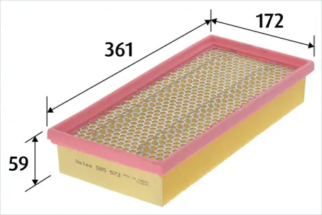 Фільтр повітряний DAEWOO/SSANGYONG Rexton/Rexton "2,7-2,9 "02>> Valeo ="585573"