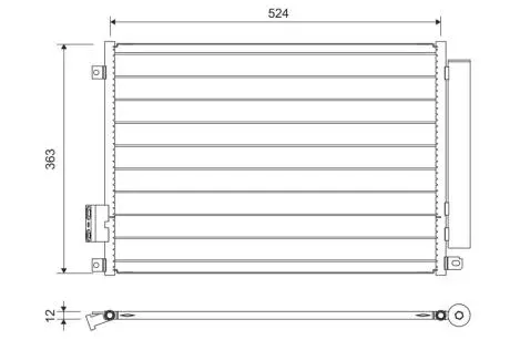 Радіатор кондиціонера FIAT 500/PANDA 0.9-1.3 09- Valeo 814155