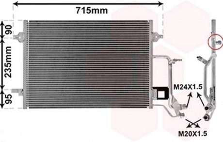 Радиатор кондиционера A4/PASSAT5 ALL 94-98 Van Wezel 03005116 (фото 1)