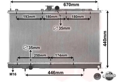 Радіатор охолодження двигуна LANCER6 20i-16V MT 03- Van Wezel 32002199
