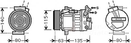 Компресор кондиціонера Renault Master III 2.3dCi 10- Van Wezel 4300K486 (фото 1)
