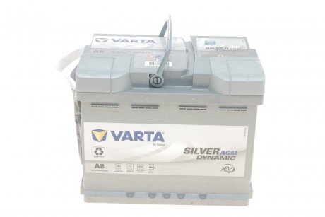 Акумуляторна батарея 60Ah/680A (242x175x190/+R/B13) (Start-Stop AGM) Silver Dynamic A8 VARTA 560901068 J382 (фото 1)