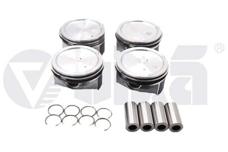 Piston complete;with piston ring;4PCS/SET;+0.25MM VIKA 11071701101