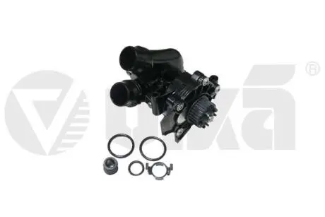 Насос водяной с корпусом с прокладками (патрубки алюминиевые) Skoda Octavia (04-13)/VW Passat (11-)/Audi A3 (08-13),A4 (08-),TT (07-14) VIKA 11211819501