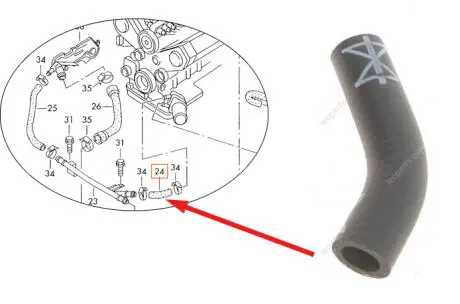 Патрубок охлаждения соединительный V6 - 2.4, 2.6, 2.8 VIKA 11211820801
