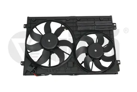 Вентилятор радіатора у зборі з блоком управління, із заслінкою Audi A3/VW Touran (03-13) VIKA 91210547901