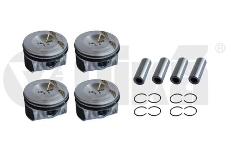 Piston complete; 2.0T; fine pin; wave ring;4PC/SET VIKA K11786201 (фото 1)