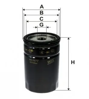 Фильтр масляный, mazda2,03-07/escort 80-02, fiesta 03-, focus 98-04,mondeo 93-96 WIX FILTERS WL7077