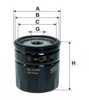 Фильтр масляный, 1.8-1.9d/td WIX FILTERS WL7086