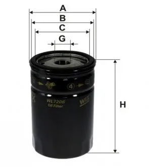 Фильтр масляный WIX FILTERS WL7206