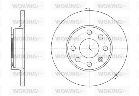 Диск тормозной, передний, opel corsa c (x01) 1.7, y 17 dtl, 00-09 WOKING D6059.00 (фото 1)