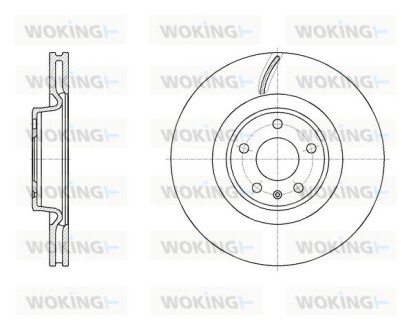 Диск тормозной передний Audi A4 A5 17>, A6 A7 18>, Q5 17> WOKING D6197010