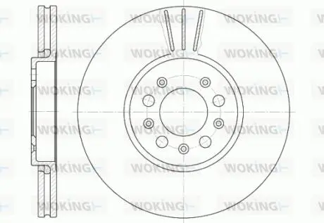 Гальмівний диск перед. A1/A3/Bora/Cordoba/Fabia (96-21) WOKING D6544.10