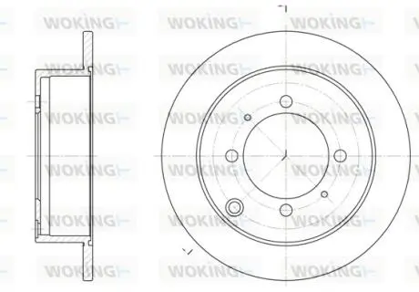 Гальмівний диск задн. Chariot/Galant/Lancer/Space Runner/Space Wagon (92-11) WOKING D6838.00