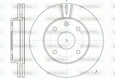 Гальмівний диск перед. Lacetti 05- (256x24) WOKING D6959.10