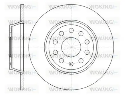 Диск тормозной задний, 282mm skoda octavia, superb; vw golf, passat, sharan 03- WOKING D6973.00