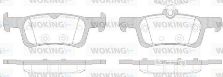 Колодки тормозные дисковые задние Peugeot 308 ii 1.2 13-,Peugeot 308 ii 1.6 13- WOKING P1463300