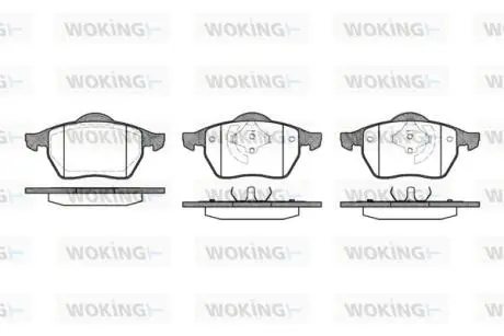 Гальмівні колодки передні A3/Golf/Passat 1.4-2.9 94-10 (ATE) WOKING P2903.01