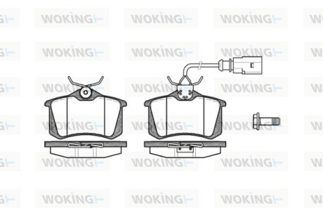 Колодки тормозные дисковые задние WOKING P3633.02