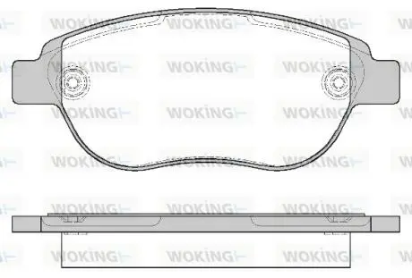 Гальмівні колодки перед. Berlingo/Partner 01-/Doblo 03- (136,8x57,6x19,3) WOKING P9413.00