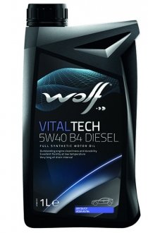 Масло моторное Vitaltech B4 Diesel 5W-40 (1л) Wolf 8333903