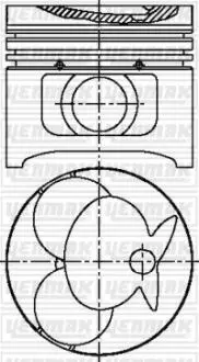 Поршень с кольцами і пальцем DB Sprinter 2.9 D (размер отв. 89.5 / +0.5) (OM 601.900/940-943/970 OM 602) Yenmak 31-03617-050