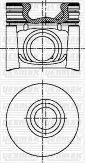 Поршень с кольцами і пальцем CITROEN Jumper 2.8HDI (размер отв. 94.4 / STD) (8140.43S EURO3 / SOFIM Hp TCA EURO3) Yenmak 31-03692-000