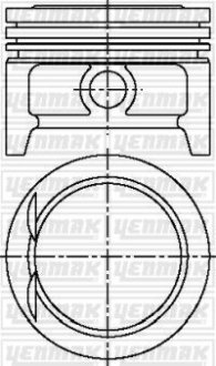 Поршень с кольцами і пальцем (размер отв. 77.60/STD) OPEL Astra F/G, Corsa, 1,4 (X 1,4 XE, NC,NE,NZ) Yenmak 31-03808-000 (фото 1)