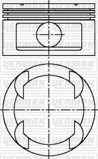 Поршень с кольцами і пальцем (размер отв. 86,00/STD) OPEL Omega B 3.0 (6цл.) (X 30 XE) Yenmak 31-03812-000 (фото 1)