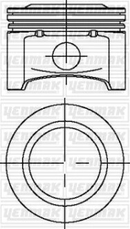 Поршень с кольцами і пальцем OPEL Astra G 1.4 (размер отв. 77.6 / STD) (Z1, 4XE) Yenmak 31-04230-000