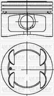 Поршень с кольцами і пальцем (размер отв. 86.4 / STD) FIAT PALIO 1.6 (4цл.) (182B6000 16V 103PS) Yenmak 31-04269-000
