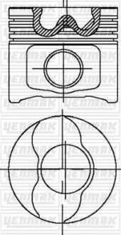 Поршень с кольцами і пальцем (размер отв. 82 / STD) Opel VECTRA C 1.9CDTi (4цл.) (AR 37101, 939 A1.000, M 724 MT 19.Z, M 724 RT 19 /…) Yenmak 31-04281-000