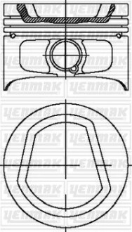 Поршень с кольцами і пальцем VW Polo 1.6i (размер отв. 76.51 / STD) (AEE-ALM) Yenmak 31-04321-000 (фото 1)