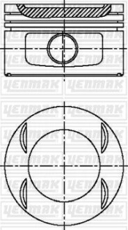 Поршень с кольцами і пальцем (размер отв. 86.00/STD) CITROEN Xsara/Xantia 2,0i FIAT Ulysse 2.0i 16V PEUGEOT 306/406/605 2.0i (XU 10 J 4 RZ) Yenmak 31-04499-000