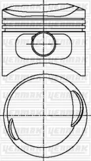 Поршень с кольцами і пальцем (размер отв. 84.50/+0.50) BMW E28 525 i (M 20 B 25 M,E) (6ц.) Yenmak 31-04600-050