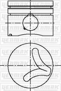 Поршень з кільцями і пальцем (розмір отв. 80,00/STD) BMW 318/325/525/725 2.5 92-, OPEL Omega B 2.5TD (M41, M51 D25WA Turbo, Intercooler) Yenmak 31-04613-000