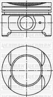 Поршень з кільцями і пальцем (размер отв. 83 / STD) CITROEN Xsantia/Xsara 1.8i, PEUGEOT 306/406 1,8і (XU7 JP 4, LFY) Yenmak 31-04924-000