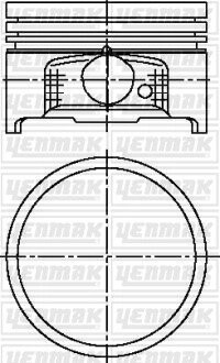 Поршень с кольцами і пальцем (размер отв. 72,00/STD) CITROEN Berlingo 1,1 96- (4ц.) (TU 1 JP) Yenmak 31-04927-000