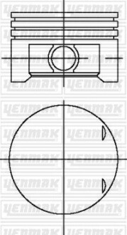 Поршень с кольцами і пальцем (размер отв. 75 / STD) (D16 VTEC) бензин Yenmak 39-03969-000