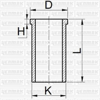 Гильза цилиндра FIAT Scudo 1.6 JTD (размер отв. 75 / STD)(EXPERT 1.6 HDI, 307 1.6 HDI) Yenmak 51-65826-000