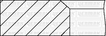 Комплект поршневих кілець FIAT Punto 1.2 (70.8/STD) (1.2/1.2/2.5) Yenmak 91-09285-000