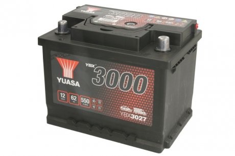 Аккумулятор 12V 62Ah/550A SMF Battery (правый плюс) YUASA YBX3027