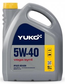 Олива моторна VEGA SYNT 5W-40 (4л) YUKO 20509 (фото 1)
