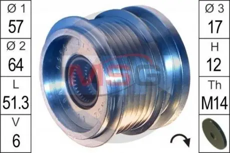 Шків генератора інерційний ZEN ZN5559